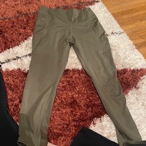 Navy green workout leggings